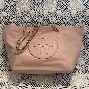 Tory Burch Ella Chain Tote in Pink Sand